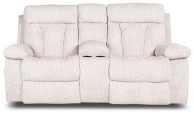 Feesler Reclining Loveseat with Console | Parchment | Ancho: 195.6cm - Alto: 106.7cm - Prof: 101.6cm