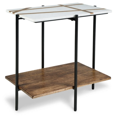 Braxmore Accent Table | White/Light Brown | Ancho: 55.9cm - Alto: 58.8cm - Prof: 38.1cm