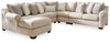 Carnaby 5-Piece Sectional with Chaise | Linen | Ancho: 340.4cm - Alto: 99.1cm - Prof: 332.7cm