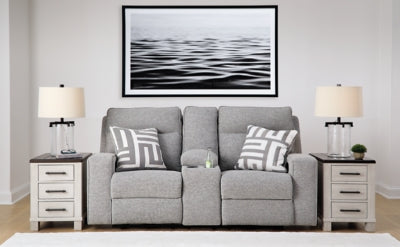 Sofá de Dos Puestos Biscoe Power Reclinable con Consola