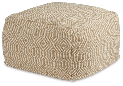 Adamont Pouf | Tan/Ivory | Ancho: 56.5cm - Alto: 36.8cm - Prof: 56.5cm