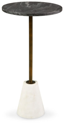 Caramont Accent Table | Black/White/Gold Finish | Ancho: 30.8cm - Alto: 59.1cm - Prof: 30.8cm