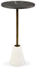 Caramont Accent Table | Black/White/Gold Finish | Ancho: 30.8cm - Alto: 59.1cm - Prof: 30.8cm