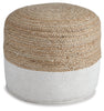 Sweed Valley Pouf | Natural/White | Ancho: 48.3cm - Alto: 45.7cm - Prof: 48.3cm