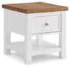 Westconi End Table | White/Brown | Ancho: 508.0 - Alto: 558.8 - Prof : 558.8