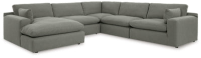 Elyza 5-Piece Sectional with Chaise | Smoke | Ancho: 342.9cm - Alto: 91.4cm - Prof: 342.9cm