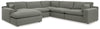 Elyza 5-Piece Sectional with Chaise | Smoke | Ancho: 342.9cm - Alto: 91.4cm - Prof: 342.9cm