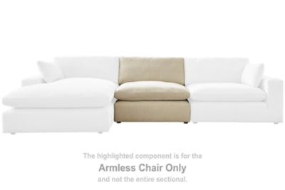 Elyza Armless Chair | Linen | Ancho: 101.6cm - Alto: 88.9cm - Prof: 104.1cm
