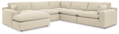 Elyza 5-Piece Sectional with Chaise | Linen | Ancho: 342.9cm - Alto: 91.4cm - Prof: 342.9cm