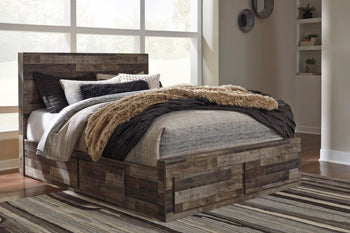 Cama con Paneles con 6 Cajones de Almacenamiento Derekson Queen Americana