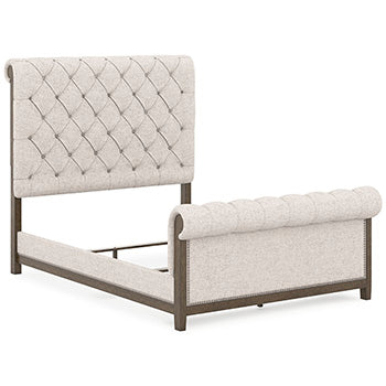 Hillcott Queen Americana Upholstered Cabecero/Piecero/Slats