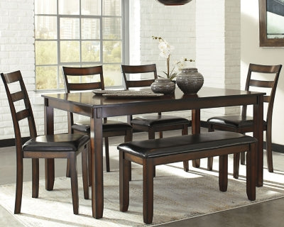 Coviar Dining Table y Chairs con Banca (Juego de 6)