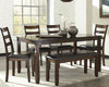 Coviar Dining Table y Chairs con Banca (Juego de 6)