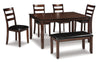 Coviar Dining Table y Chairs con Banca (Juego de 6)