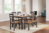 Gesthaven Dining Table con 4 Chairs y Banca (Juego de 6)