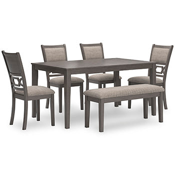 Wrenning Mesa de Comedor y 4 Sillas y Banca (Set de 6)