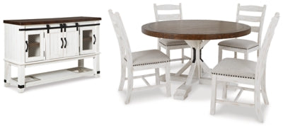 Valebeck Mesa de Comedor, 4 Sillas y Servidor