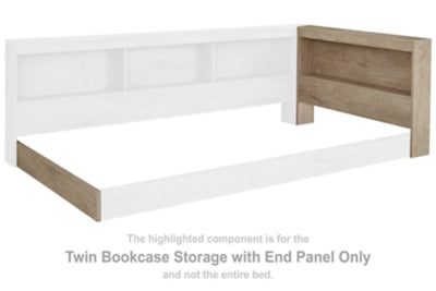 Oliah Twin Bookcase Almacenamiento con End Panel