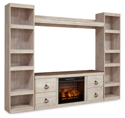 Willowton 4 Piezas Entertainment Center con Electric Fireplace