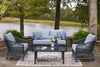 Bodega Island Outdoor Love/Chairs/Table Set (Juego de 4)