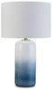 Lemrich Table Lamp | White/Teal | Ancho: 38.1cm - Alto: 65.1cm - Prof: 38.1cm