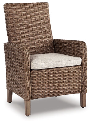 Beachcroft Outdoor Arm Chair with Cushion (Set of 2) | Beige | Ancho: 64.8cm - Alto: 102.2cm - Prof: 65.1cm