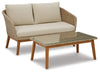Crystal Cave Outdoor Loveseat with Table (Set of 2) | Beige | Ancho: 1384.3 - Alto: 889.0 - Prof : 698.5