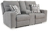 Biscoe Power Reclining Loveseat | Pewter | Ancho: 198.1cm - Alto: 106.7cm - Prof: 109.2cm