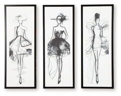 Mckerrick Wall Art Set (Set of 3) | Black/White | Ancho: 38.1cm - Alto: 102.2cm - Prof: 3.5cm
