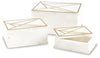 Ackley Box (Set of 3) | White/Brass Finish | Ancho: 22.9cm - Alto: 11.4cm - Prof: 17.8cm