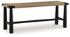 Acerman Accent Bench | Black/Natural | Ancho: 122.6cm - Alto: 46.7cm - Prof: 41.3cm