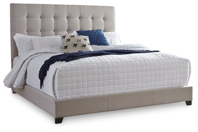 Dolante Queen Upholstered Bed | Beige | Ancho: 1695.45 - Alto: 1543.05 - Prof : 2197.1 + Base Cama Queen - Anc 152cm x Lar 200cm x Alt 12cm + 10 Inch Pocketed Hybrid Queen Mattress
