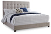 Dolante Queen Upholstered Bed | Beige | Ancho: 1695.45 - Alto: 1543.05 - Prof : 2197.1 + Base Cama Queen - Anc 152cm x Lar 200cm x Alt 12cm + 10 Inch Pocketed Hybrid Queen Mattress