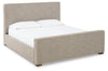 Dakmore King Upholstered Bed | Brown | Ancho: 2168.65 - Alto: 1371.6 - Prof : 2413.0 + Base Cama King - Anc 192cm x Lar 200cm x Alt 12cm
