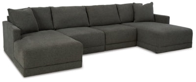 Evey 4-Piece Sectional with Chaise | Granite | Ancho: 355.6cm - Alto: 94.0cm - Prof: 172.7cm