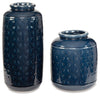 Marenda Vase (Set of 2) | Navy Blue | Ancho: 15.0cm - Alto: 31.0cm - Prof: 15.0cm