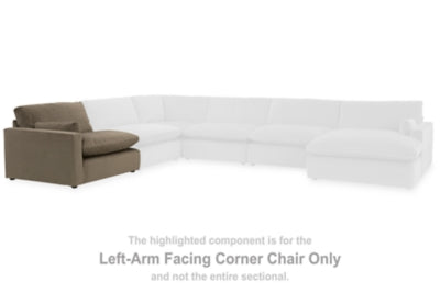 Sophie Left-Arm Facing Corner Chair | Cocoa | Ancho: 116.8cm - Alto: 91.4cm - Prof: 104.1cm