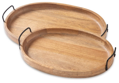 Jocelyne Tray (Set of 2) | Brown/Black | Ancho: 53.7cm - Alto: 8.0cm - Prof: 35.6cm