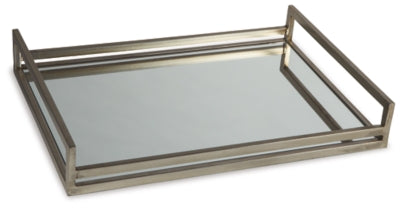 Derex Tray | Champagne Finish | Ancho: 50.2cm - Alto: 8.3cm - Prof: 35.6cm
