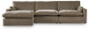 Sophie 3-Piece Sectional Sofa Chaise | Cocoa | Ancho: 335.3cm - Alto: 91.4cm - Prof: 170.2cm