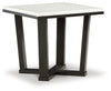 Fostead End Table | White/Espresso | Ancho: 61.0cm - Alto: 56.5cm - Prof: 61.0cm