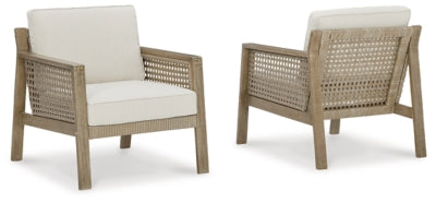 Barn Cove Lounge Chair with Cushion (Set of 2) | Brown | Ancho: 730.25 - Alto: 831.85 - Prof : 841.5
