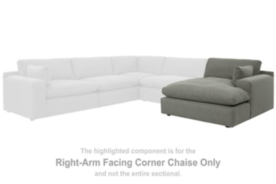 Elyza Right-Arm Facing Corner Chaise | Smoke | Ancho: 127.0cm - Alto: 88.9cm - Prof: 165.1cm