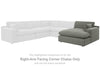 Elyza Right-Arm Facing Corner Chaise | Smoke | Ancho: 127.0cm - Alto: 88.9cm - Prof: 165.1cm