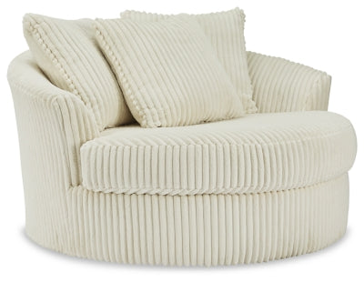 Lindyn Oversized Swivel Accent Chair | Ivory | Ancho: 147.3cm - Alto: 91.4cm - Prof: 139.7cm