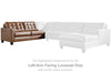 Baskove Left-Arm Facing Loveseat | Auburn | Ancho: 177.8cm - Alto: 91.4cm - Prof: 94.0cm