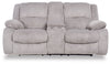 Bonnacraft Reclining Loveseat with Console | Fog | Ancho: 198.1cm - Alto: 101.6cm - Prof: 101.6cm