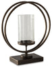 Jalal Candle Holder | Antique Gold Finish | Ancho: 35.6cm - Alto: 41.9cm - Prof: 12.7cm