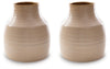 Millcott Vase (Set of 2) | Tan | Ancho: 20.0cm - Alto: 23.0cm - Prof: 20.0cm