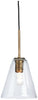 Collbrook Pendant Light | Clear/Brass | Ancho: 22.5cm - Alto: 23.5cm - Prof: 22.5cm